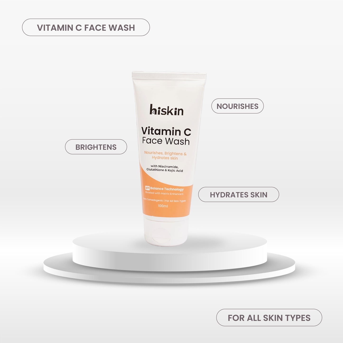 Niacinamide & Kojic Acid Vitamin C HiSkin Facewash - 100ml