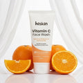 Hiskin Vitamin C Facewash with Glutathione, Niacinamide & Kojic Acid | Brightening, Hydrating & pH Balanced Cleanser with Matrix Enhancers Technology – 100ml